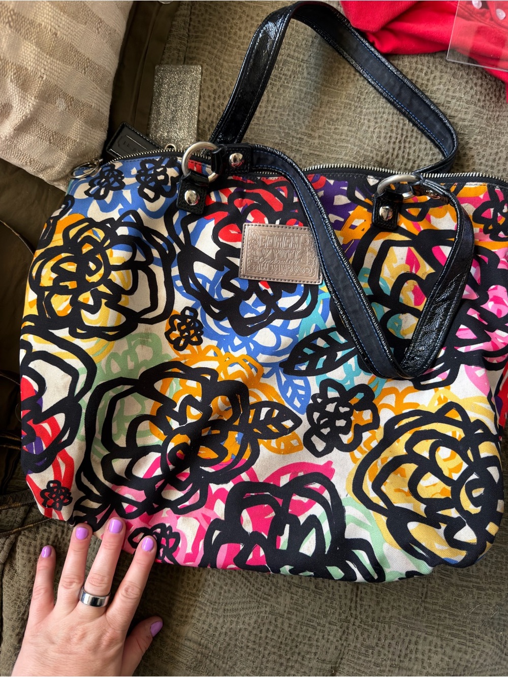 Coach Poppy Graphic Blossom Graffiti Tote🌟